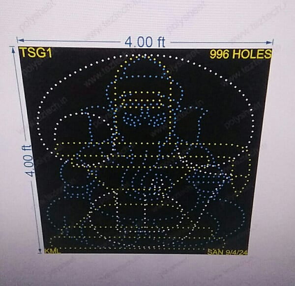 TSG1 TAMIL OM, SHIVLING, GANESHJI 4X4 FEET 996 HOLES