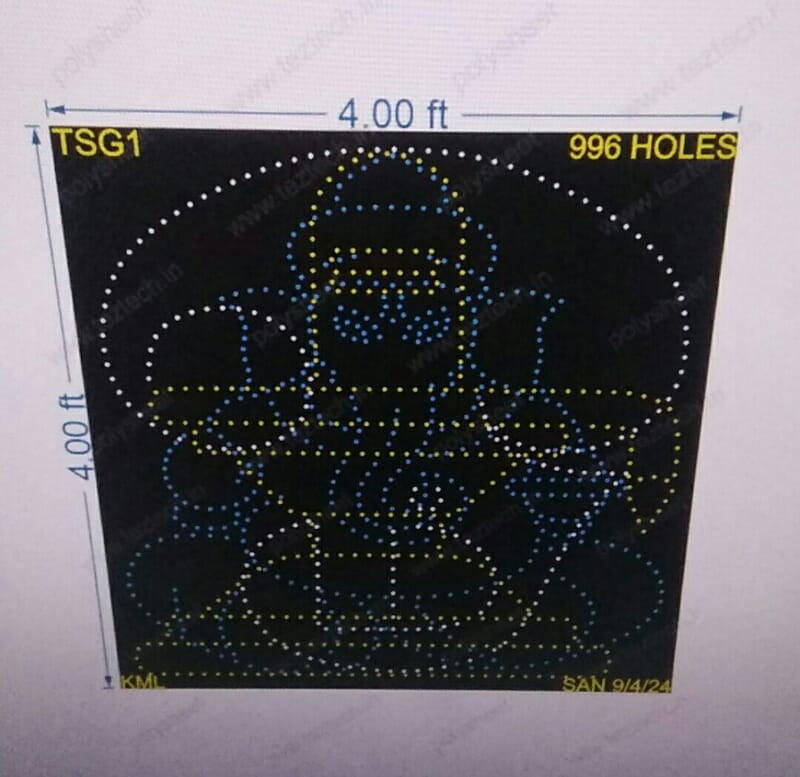 TSG1 TAMIL OM, SHIVLING, GANESHJI 4X4 FEET 996 HOLES