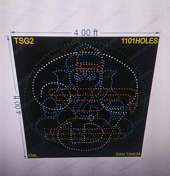 TSG2 TAMIL OM, SHIVLING, GANESHJI 4X4 FEET 1101 HOLES