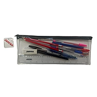 Stationery Filled Red Zip 13x5"" Pencil Case