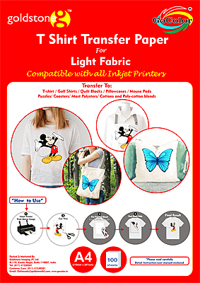 A4 T Shirt transfer paper for light fabric 100 sheets A4 T Shirt transfer paper for light fabric 100 sheets