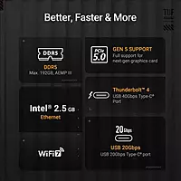 ASUS TUF Gaming Z890-Plus WiFi Motherboard – LGA1851 | DDR5 | Wi-Fi 7 | Thunderbolt 4
