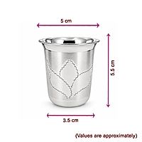 Sterling Silver Designer Pooja Glass Tumbler | Traditional Silver Drinking Glass