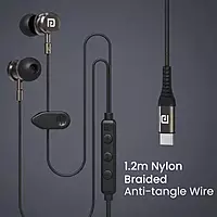Portronics Conch Tune C – Type-C Earphones, Mic, Grey. Enjoy high-quality sound with a sleek design. Perfect for music lovers and calls. Lightweight and comfortable for all-day use.