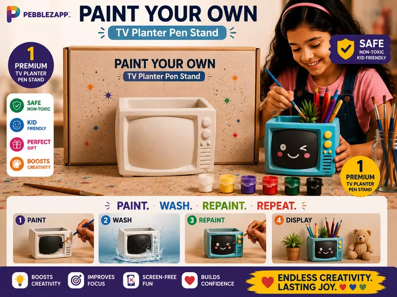 Reusable TV Pen stand DIY Painting Kit