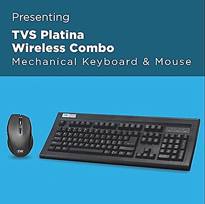 TVS ELECTRONICS Platina Wireless Mechanical Combo (Keyboard, Mouse) Strong Tilt Legs, Laser-Etched Key Caps LED Indicators Mouse Advanced Optical Track