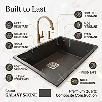 Quartz Edge Single Bowl Sink (Galaxy Stone)