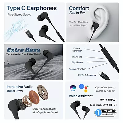 EARPHONE EVM TYPE-C HF-01