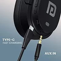 POR 2756 Muffs M4 Wireless Headphones – Bluetooth 5.3  Noise Isolation  Type-C Charging  Black
