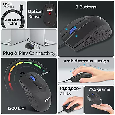 MOUSE WIRED FOXIN GRIP