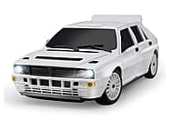 LDRC Model 2803PRO 1/28 white GT-R RC drift car front view showing scale body and LED headlights