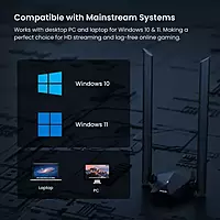 Tenda U18a AX1800 wifi6 Dual-band Wireless USB Adapter with External Anteena ,Supports Windows 11 & 10 (Black) Tenda U18a AX1800 wifi6 Dual-band Wireless USB Adapter with External Anteena ,Supports Windows 11 & 10 (Black)