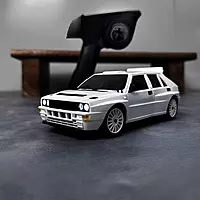 LDRC Model 2803PRO 1/28 scale white GT-R replica side profile showing realistic sports car curves