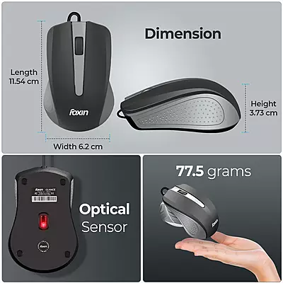 MOUSE WIRED FOXIN GLANCE