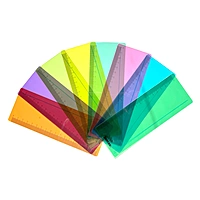 Pack of 8 Assorted Coloured 191x70mm Dyslexia Overlay Reading Rulers â€“ PET Material, Rounded Corners