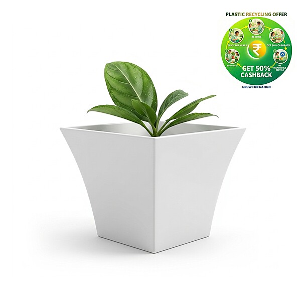 Uber Pot | White Decorative Plastic Planter | 10 & 12 Inch