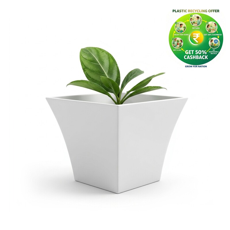 Uber Pot | White Decorative Plastic Planter | 10 & 12 Inch
