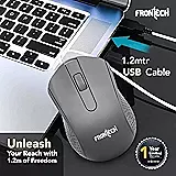Frontech MS-0103 – Wired optical mouse with 1000 DPI, ergonomic design, and smooth tracking for precise and comfortable daily use.