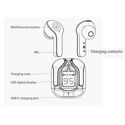 Ultrapods Max TWS Earbud Bluetooth 5.3 Wireless with Transparent