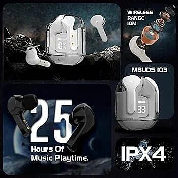 Ultrapods Max TWS Earbud Bluetooth 5.3 Wireless with Transparent