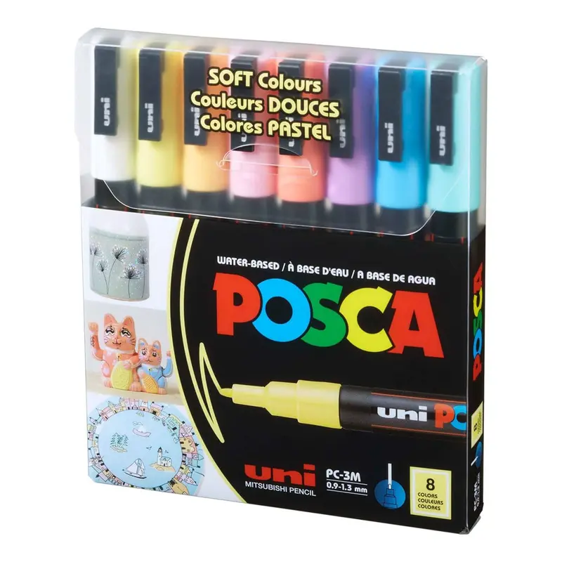 UNI POSCA MARKER - PSTL SET OF 8 3M PASTEL UNI POSCA MARKER - PSTL SET OF 8 3M PASTEL