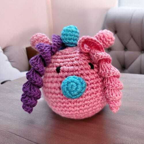 Crochet Unicorn Rattle Ball