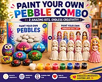 Reusable PebbleZapp Princess Doll & DIY Pebble Painting Kit