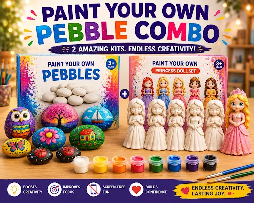 Reusable PebbleZapp Princess Doll & DIY Pebble Painting Kit
