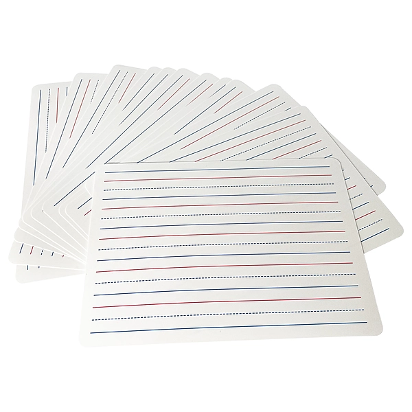 Pack of 12 Handwriting Lined A4 Drywipe Whiteboards