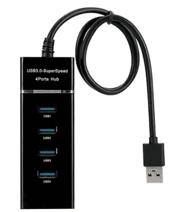 3.0 4-Port USB Hub (Black)