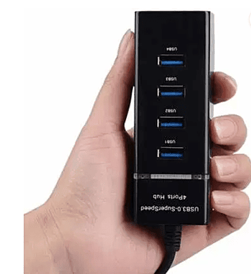 3.0 4-Port USB Hub (Black)