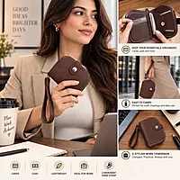 Nomad Handcrafted Genuine Leather Wristlet Wallet Rustic Dark Brown