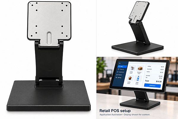 Andbox Desk Retail Stand – Foldable Countertop Monitor & Touch Display Stand for Kiosk & POS Andbox Desk Retail Stand – Foldable Countertop Monitor & Touch Display Stand for Kiosk & POS