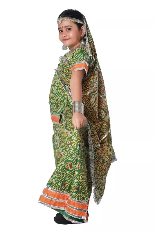 Kajari Folk Dance Fancy Dress Costume For Girls