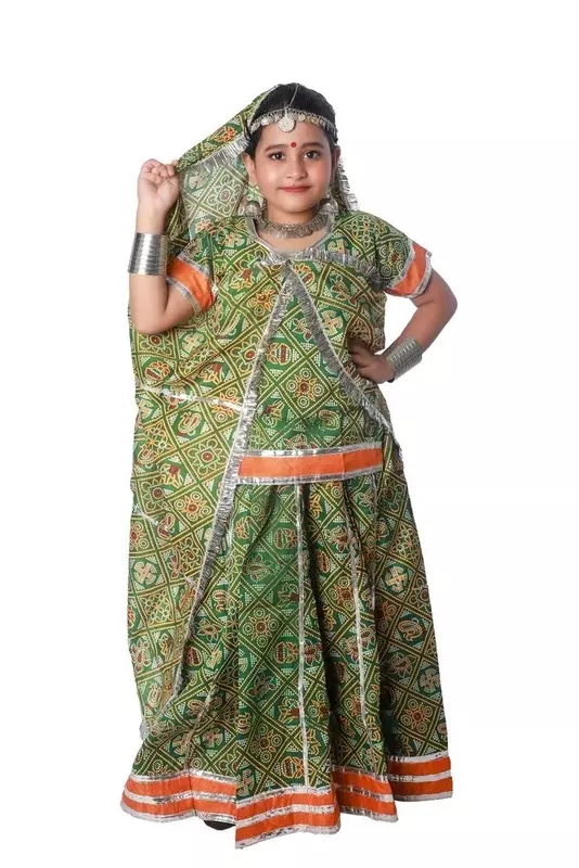 Kajari Folk Dance Fancy Dress Costume For Girls