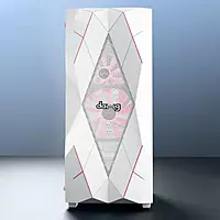 Dawg V240 ATX Mid Tower Case – White | Tempered Glass | 2 Fans | USB 3.0