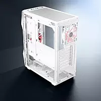Dawg V240 ATX Mid Tower Case – White | Tempered Glass | 2 Fans | USB 3.0