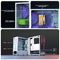 Dawg V350 White M-ATX Mid Tower Case – Tempered Glass | 3 Pre-Installed Fans