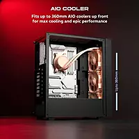 Dawg V350 White M-ATX Mid Tower Case – Tempered Glass | 3 Pre-Installed Fans