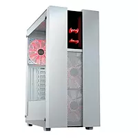 Dawg V350 White M-ATX Mid Tower Case – Tempered Glass | 3 Pre-Installed Fans