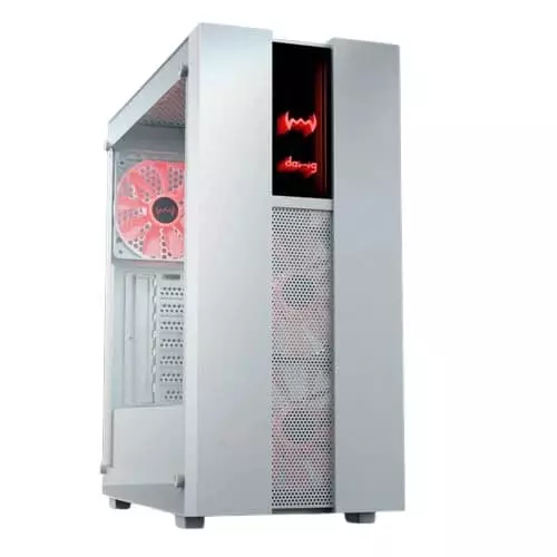 Dawg V350 White M-ATX Mid Tower Case – Tempered Glass | 3 Pre-Installed Fans