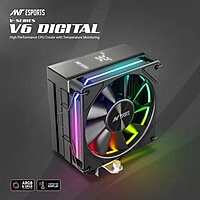 Ant Esports V6 Digital ARGB CPU Air Cooler – 120mm PWM Fan | Temp Display | LGA1851 & AM5