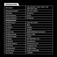 Ant Esports V6 Digital ARGB CPU Air Cooler – 120mm PWM Fan | Temp Display | LGA1851 & AM5