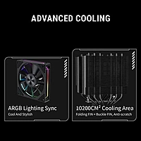 Ant Esports V8 Digital ARGB 120mm Dual Tower CPU Air Cooler with Temperature Display