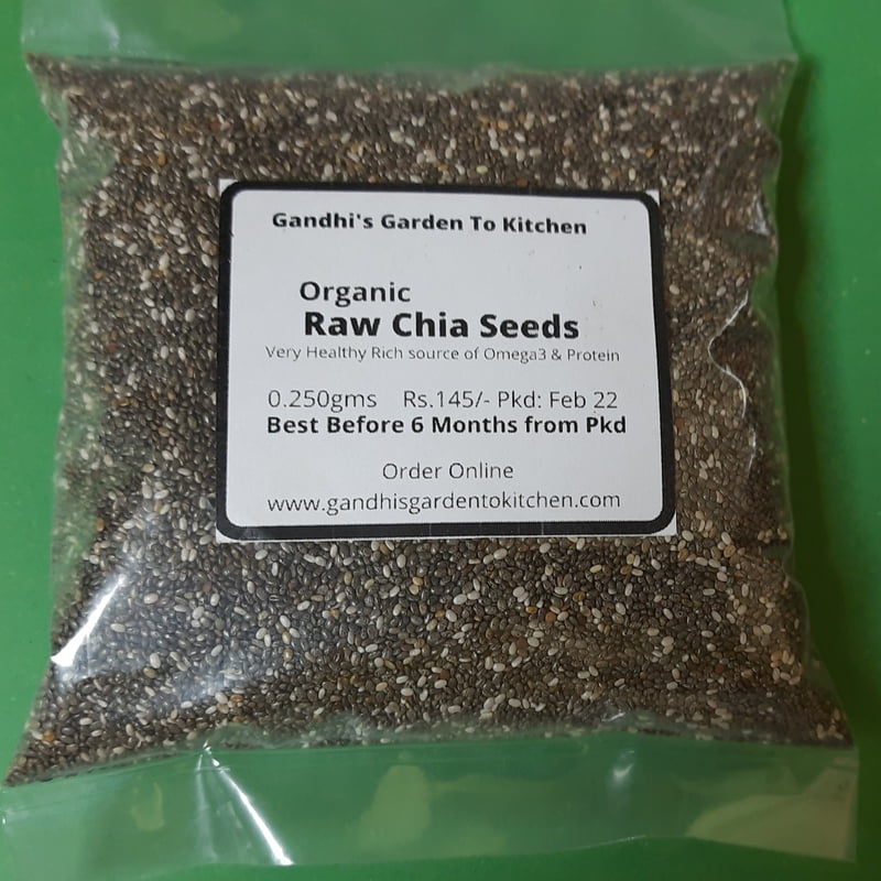 250gms Organically Grown Raw Chia Seeds | Healthy Snacks | Chia Seeds for Weight Loss