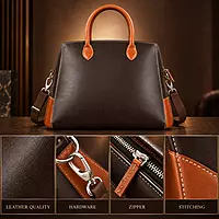 The Belmont Dual-Tone Leather Satchel Executive Handbag