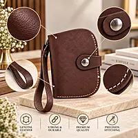 Nomad Handcrafted Genuine Leather Wristlet Wallet Rustic Dark Brown