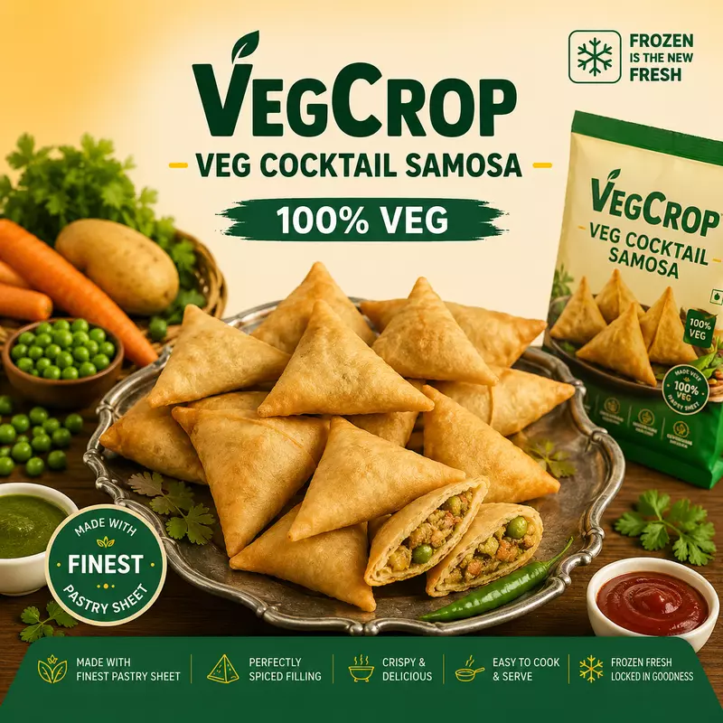 Frozen Cocktail Samosa - 25 GM 50 PCS
