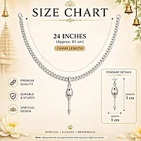 Sterling Silver Murugan Vel Pendant Chain 925 Curb Necklace for Men & Women