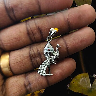 Divine Silver Vel with Peacock Pendant – 92.5 Pure Sterling Silver Divine Silver Vel with Peacock Pendant – 92.5 Pure Sterling Silver